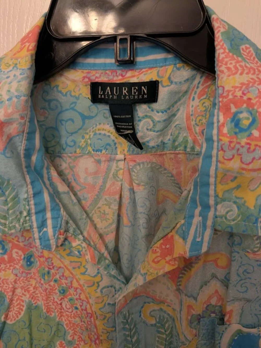 Ralph‎ Lauren cotton paisley cover-up tunic Size XL